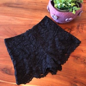 Black lace shorts. Size Small. Worn once.